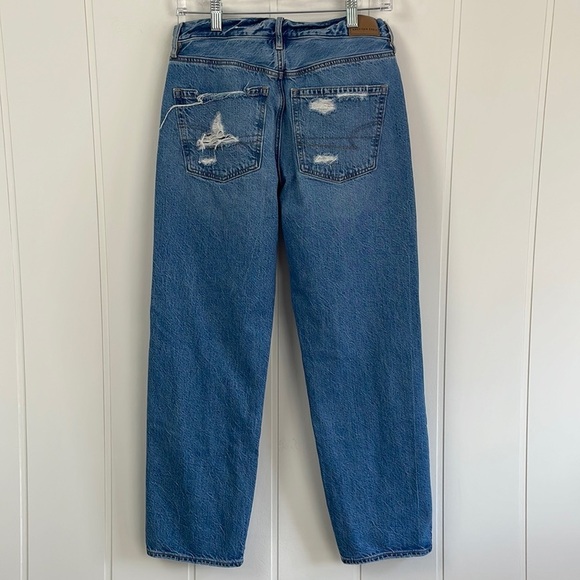 American Eagle Distressed 90's Boyfriend Crop Ankle Jeans Women's Size 4 Cotton - Picture 12 of 16